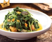 Spinach with Salted Egg & Century Egg in Supreme Stock